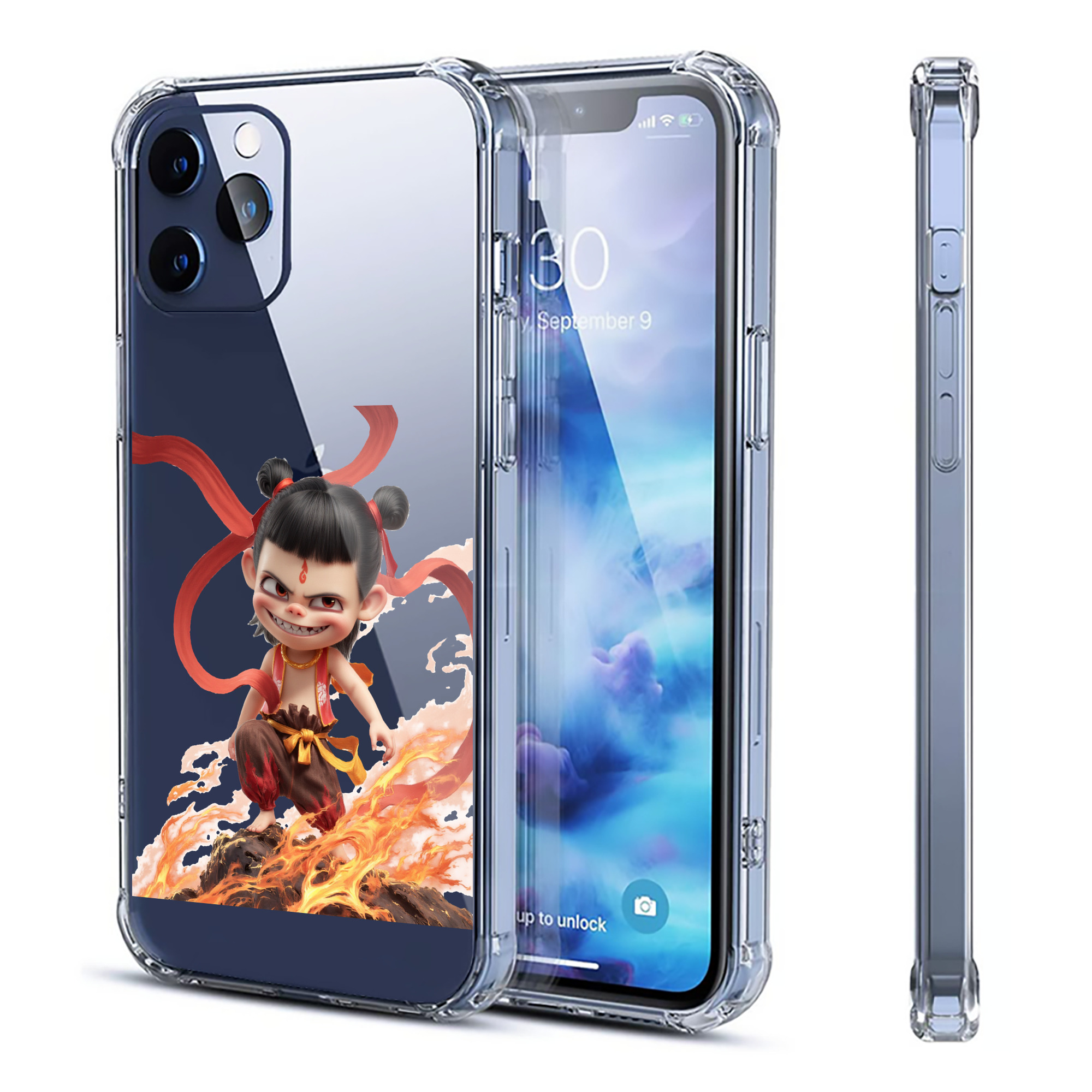 （画像用） Ne Zha 2 ナタ 魔童の大暴れ 【iPhone 12シリーズ対応】透明スマホケース（クリアソフトケース）